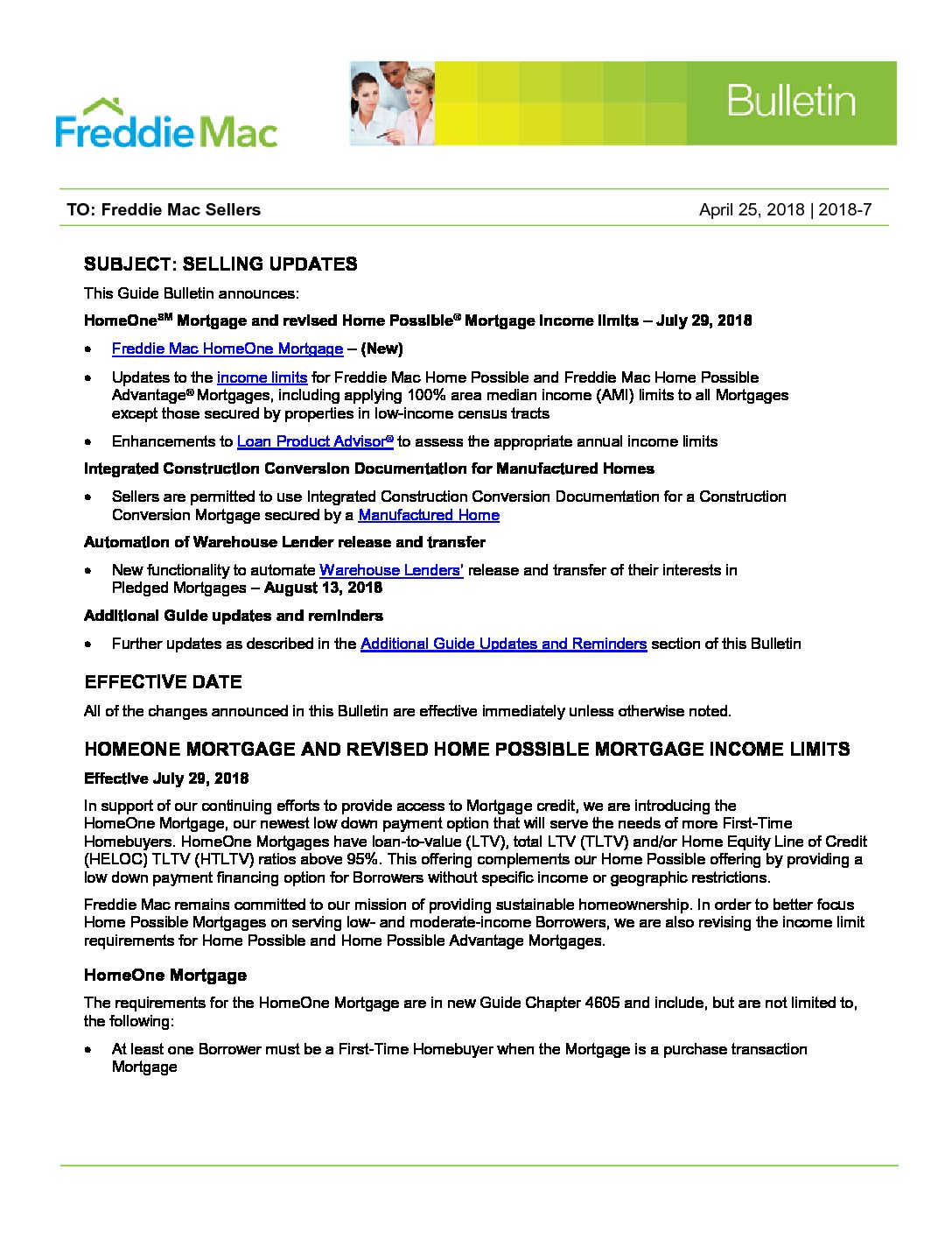 Click Here to View the Freddie Mac Guide Bulletin 2018-7 - TENA